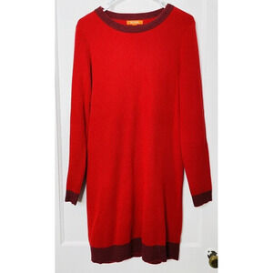 Joe fresh Midi Tunic Sweater Dress Sz M Womens Red Long Sleeve Knit